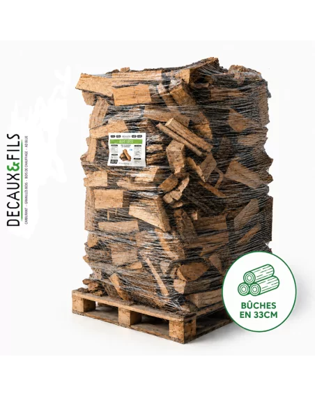 Bois de chauffage sur palette DECAUX, bûches en 33 cm (2 stères)